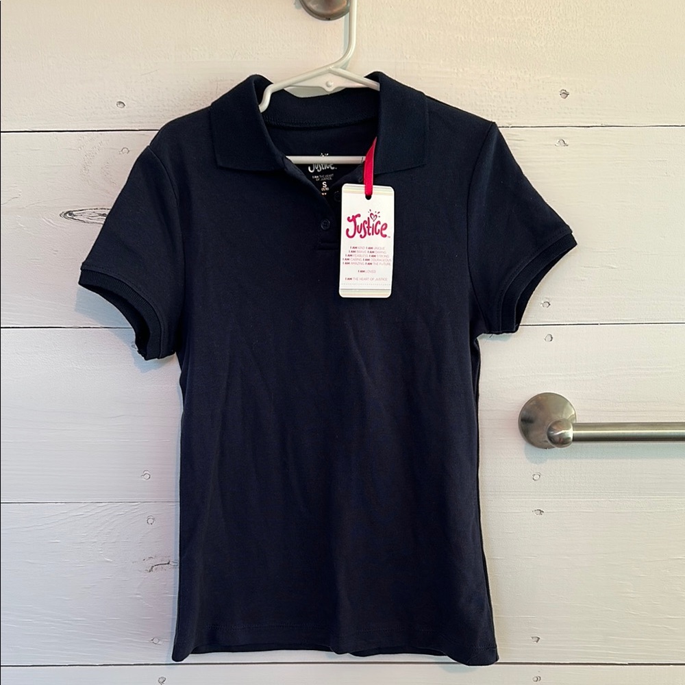 Justice Navy Polo Shirt Classic Short Sleeve